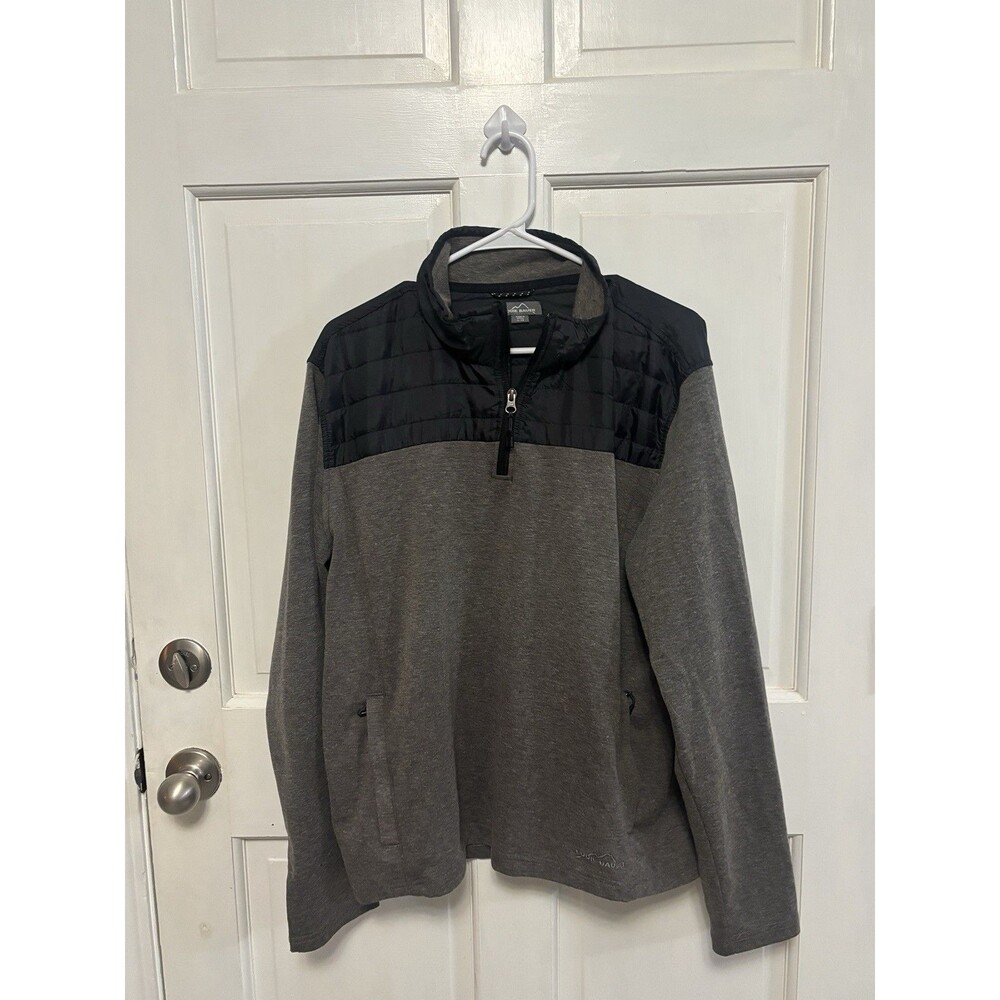 Men’s Eddie Bauer Black Grey Quarter Zip Pullover Jacket. Size XL